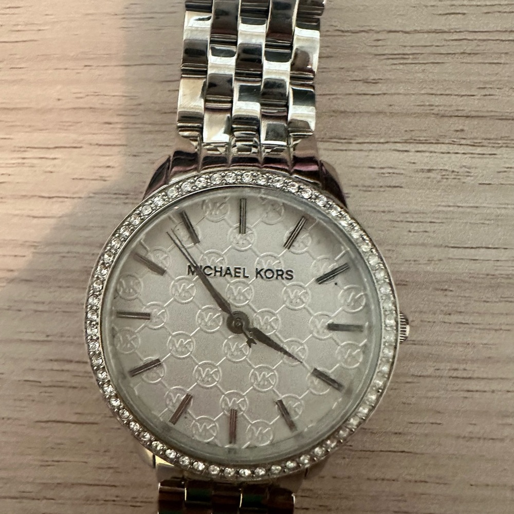 Michael Kors Silver Crystal-Embellished Watch - Picture 3 of 4